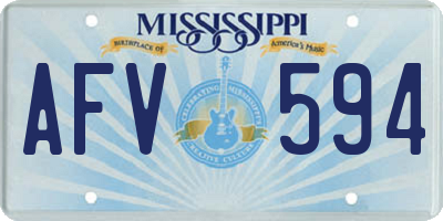 MS license plate AFV594