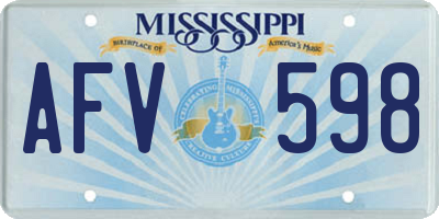 MS license plate AFV598
