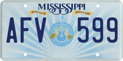 MS license plate AFV599