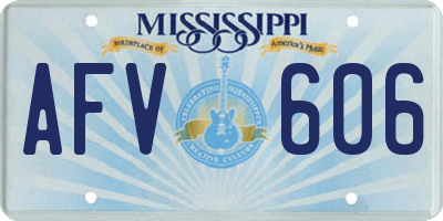 MS license plate AFV606