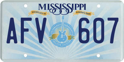 MS license plate AFV607