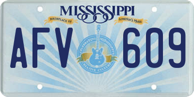 MS license plate AFV609