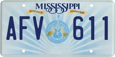 MS license plate AFV611