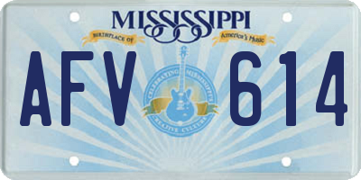 MS license plate AFV614