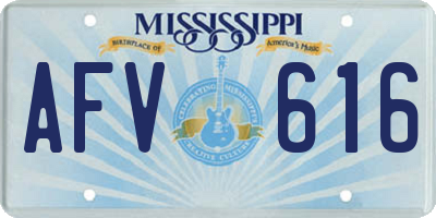 MS license plate AFV616