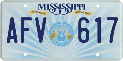 MS license plate AFV617