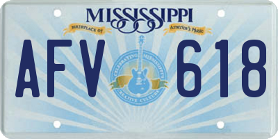 MS license plate AFV618