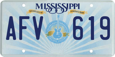 MS license plate AFV619