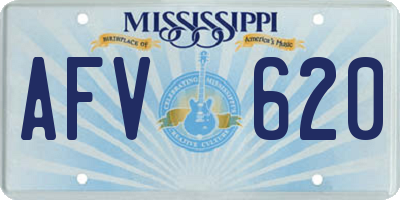 MS license plate AFV620