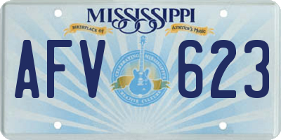 MS license plate AFV623