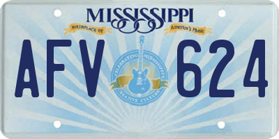 MS license plate AFV624