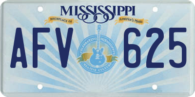 MS license plate AFV625