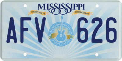 MS license plate AFV626