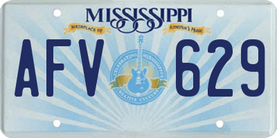 MS license plate AFV629