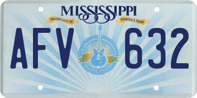 MS license plate AFV632