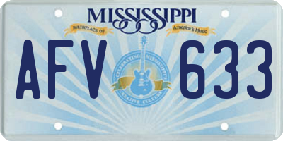 MS license plate AFV633