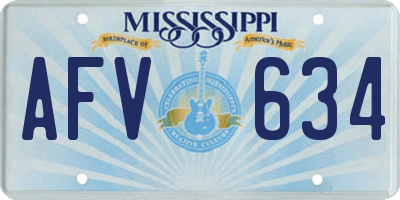 MS license plate AFV634