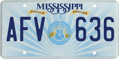 MS license plate AFV636