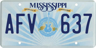 MS license plate AFV637