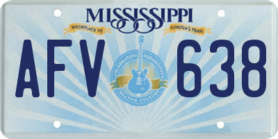 MS license plate AFV638