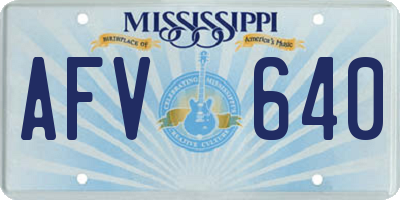 MS license plate AFV640