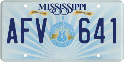MS license plate AFV641