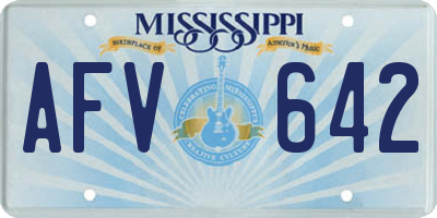 MS license plate AFV642