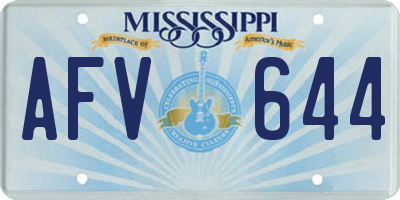 MS license plate AFV644