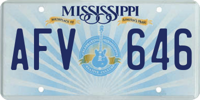 MS license plate AFV646