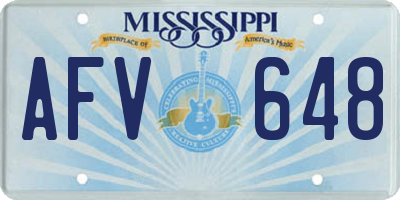 MS license plate AFV648