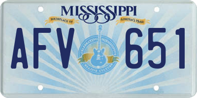 MS license plate AFV651