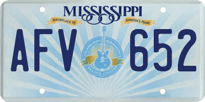 MS license plate AFV652