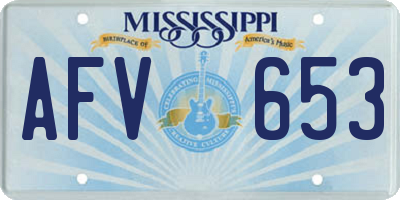 MS license plate AFV653