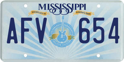 MS license plate AFV654