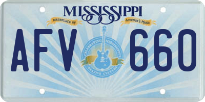 MS license plate AFV660