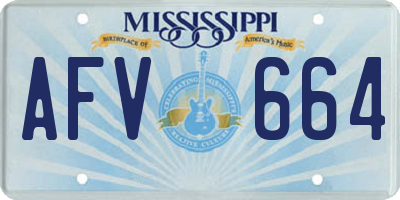 MS license plate AFV664