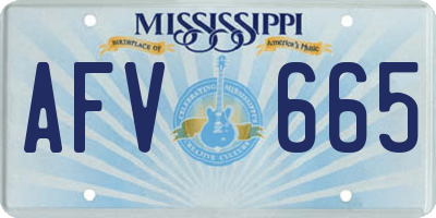 MS license plate AFV665
