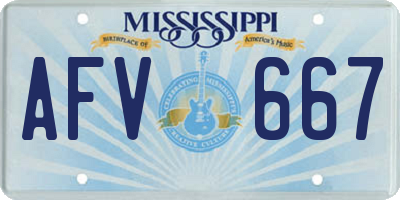 MS license plate AFV667