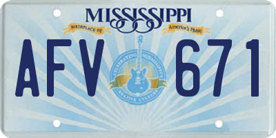 MS license plate AFV671