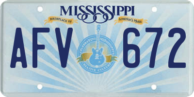 MS license plate AFV672