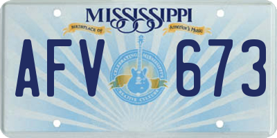 MS license plate AFV673
