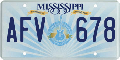 MS license plate AFV678
