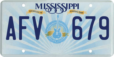MS license plate AFV679