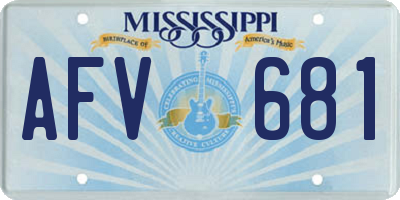 MS license plate AFV681