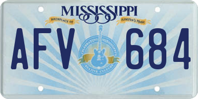 MS license plate AFV684