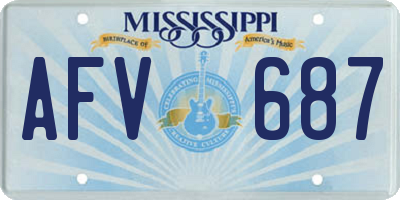 MS license plate AFV687