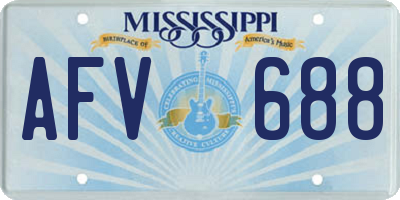 MS license plate AFV688