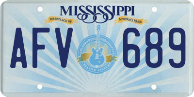 MS license plate AFV689