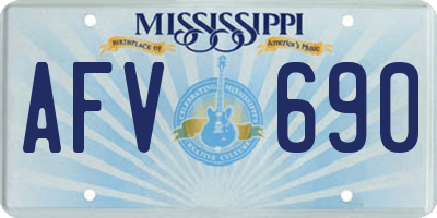 MS license plate AFV690