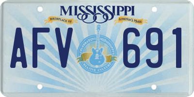 MS license plate AFV691